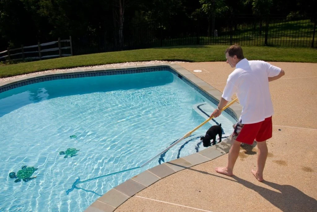 How often is the water in the public pool changed?