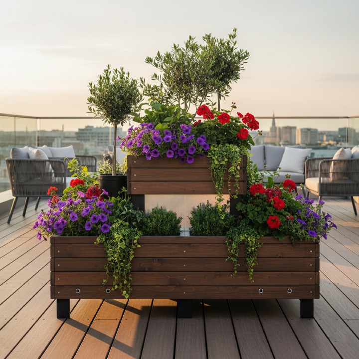 فلاور باکس چوبی؛ ترکیب زیبایی، طبیعت و طراحی مدرن در فضاهای شهری