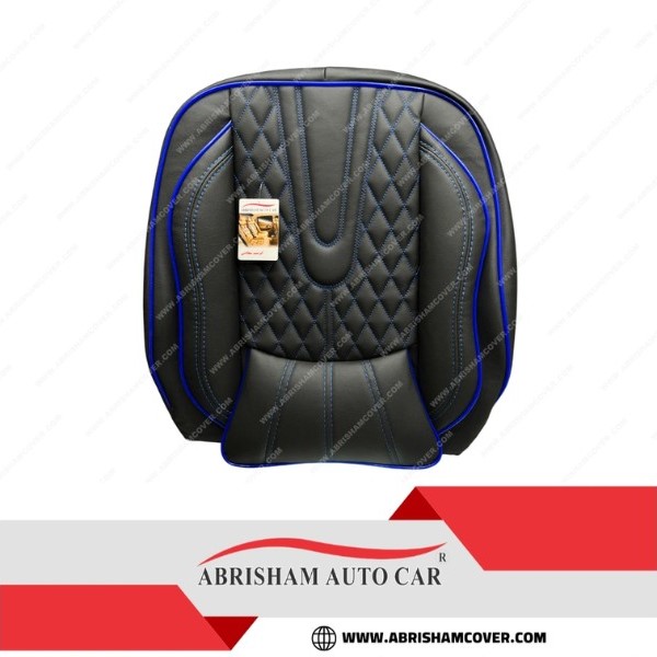 خودرو |روکش صندلی روکش صندلی پژو 207 طرح آئودی چرم مشکی با دوخت آبی