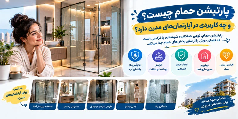 خرید پارتیشن حمام و کابین دوش شیشه ای در غرب تهران